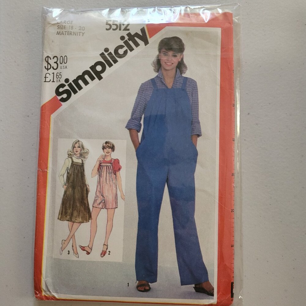 Vintage Simplicity 5512 Maternity Jumpsuit & Jumper Size 18-20